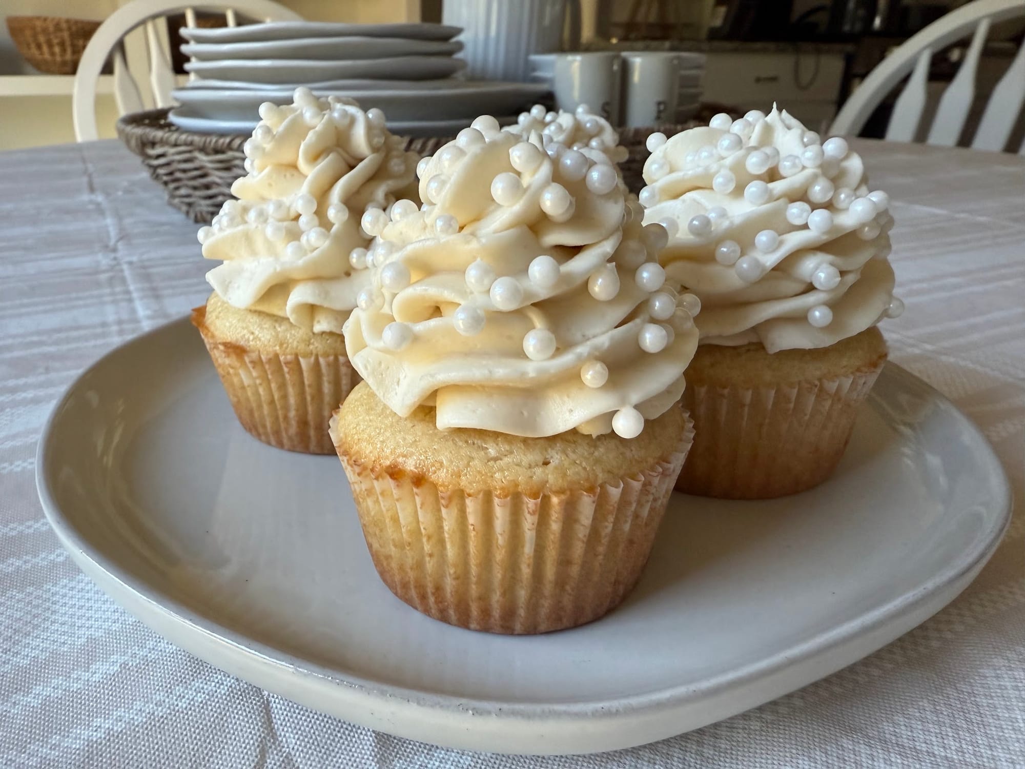 Wedding Cake Cupcakes with Coffee Creamer