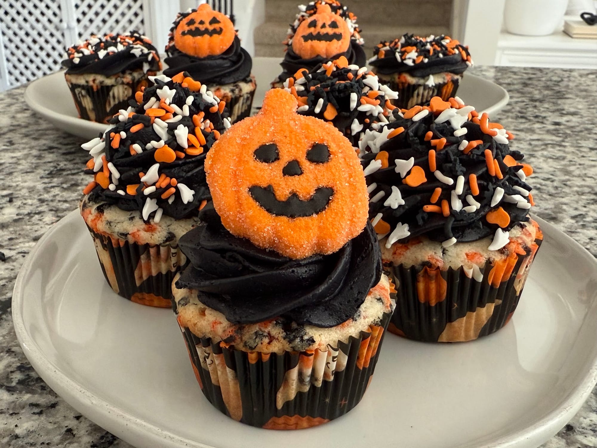 Spooky Confetti Cupcakes